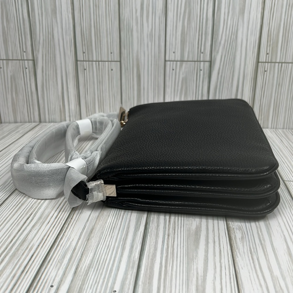 Kate Spade‎ Leila Triple Gusset Crossbody Bag in Black wkr00448 NEW/NWT - Picture 9 of 11